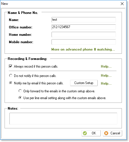 Add new contact entry.