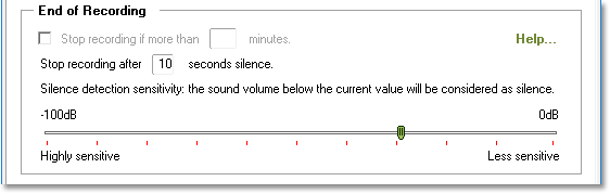 Setup End of Recording and Silence Detection