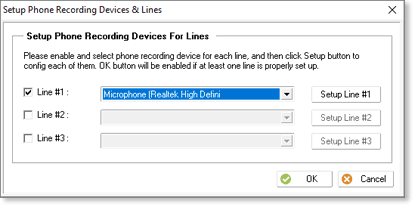 Setup Phone Recording Lines for Call Recording