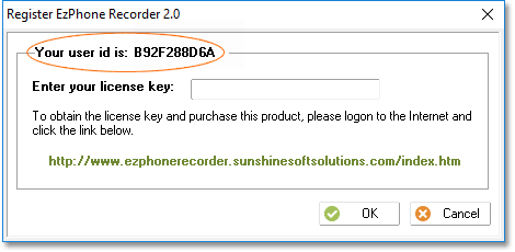 EzPhone Recorder User ID